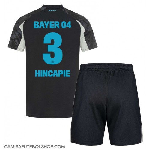 Camisa de time de futebol Bayer Leverkusen Piero Hincapie #3 Replicas 3º Equipamento Infantil 2024-25 Manga Curta (+ Calças curtas)